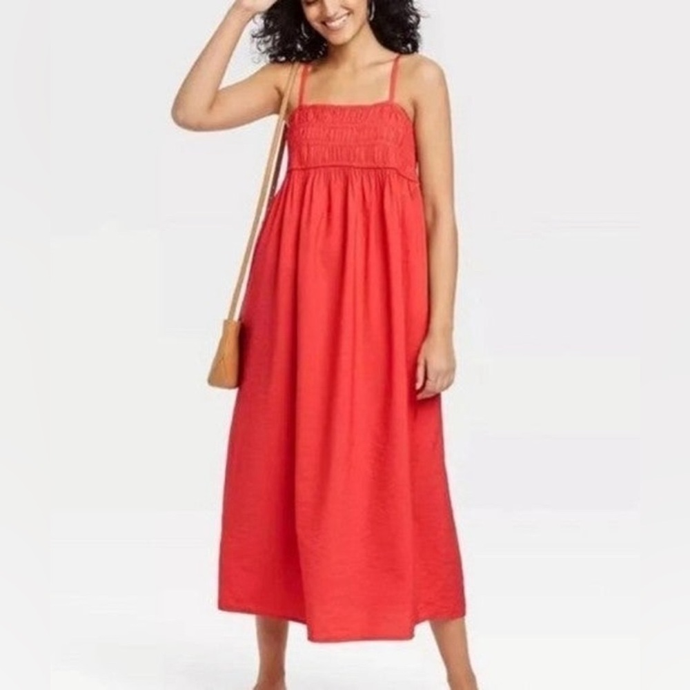 a new day Red Maxi Dress Stretch Target Cotton Dress